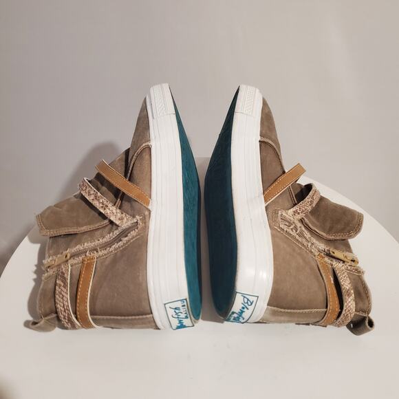Blowfish Malibu Womens Canvas Strappy High Top Sneakers Size 10 Taupe Casual - Picture 4 of 12